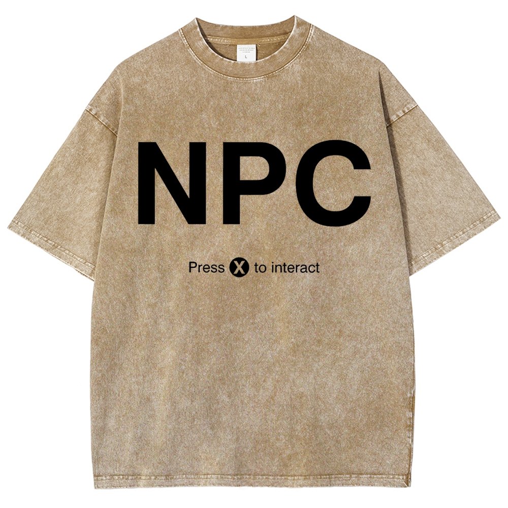 NPC Press X to Interact Vintage Distressed T-shirt