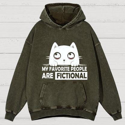 My Favorite People Are Fictional by Edesigns  Vintage Distressed Hoodie