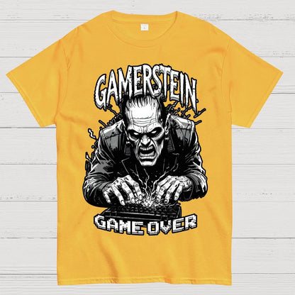 Gamer Frankenstein Gamerstein Game Over Funny Halloween Unisex Geek T-Shirt
