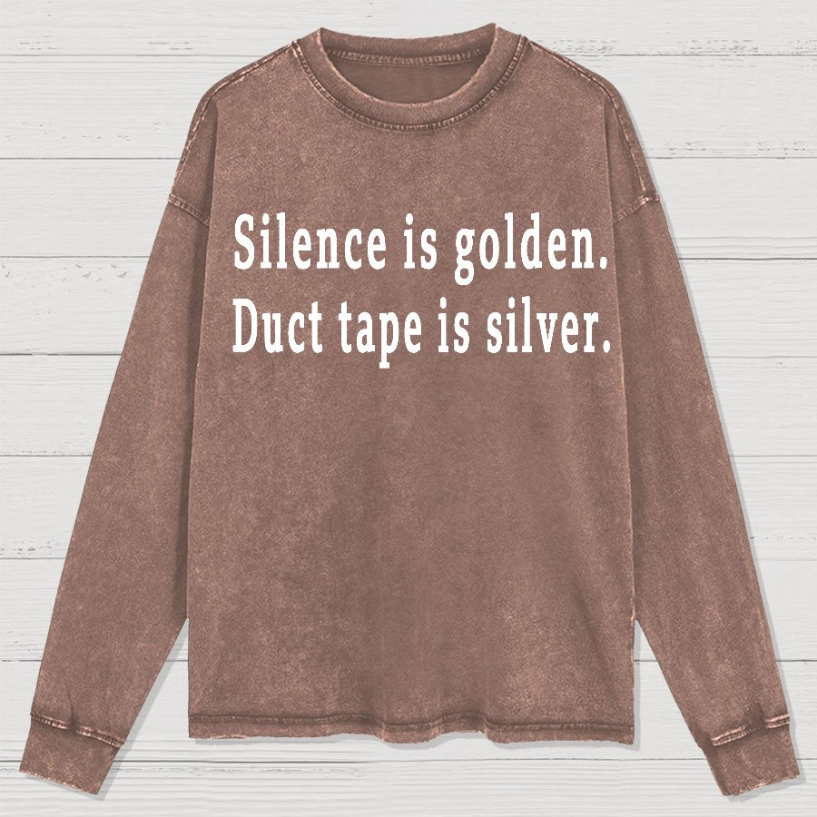 Silence and Duct Tape Geek Washed Long Sleeve Tee
