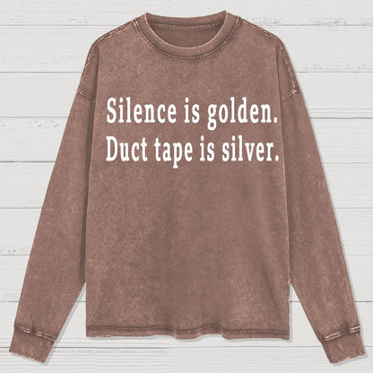 Silence and Duct Tape Geek Washed Long Sleeve Tee
