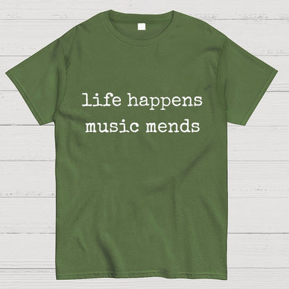 Life Happens Music Helps Geek T-Shirt