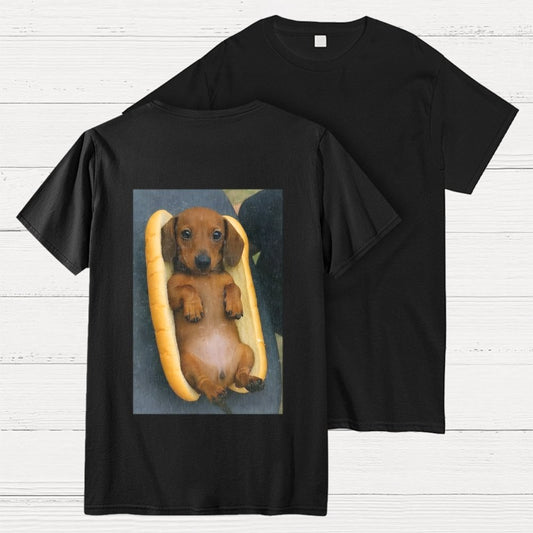 REAL HOT DOG  Back Printing Geek T-Shirt