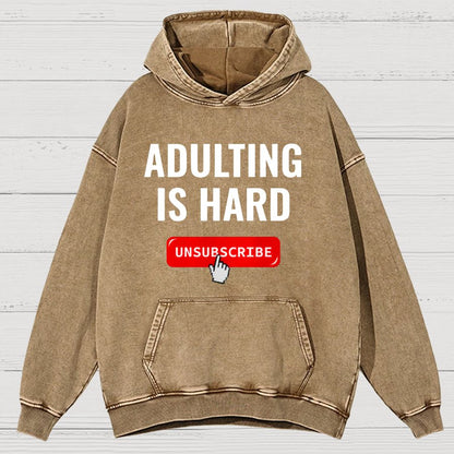 Aduting Is Hard Unsubscribe Vintage Distressed Hoodie