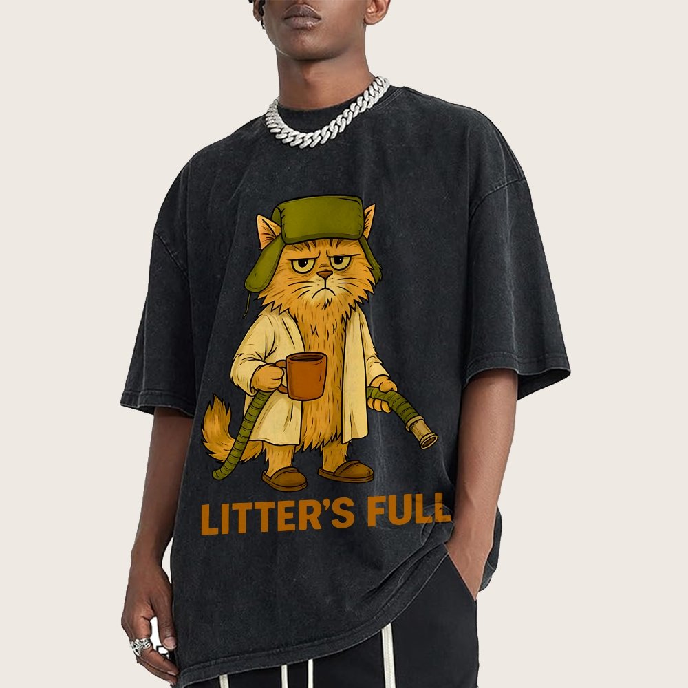 Litter’s Full Cat Vintage Distressed T-shirt