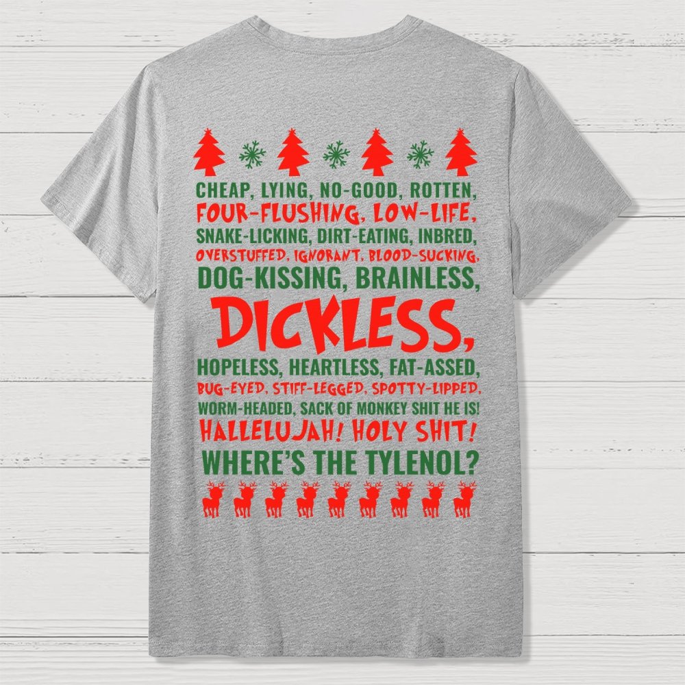 Holiday Family Christmas Front And Back Printing Geek T-Shirt