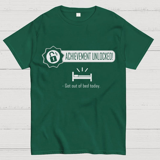 Achievement Unlocked：Out of Bed Funny Geek T-Shirt