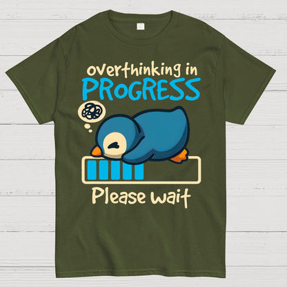 Penguin Overthinking In Progress Geek T-Shirt