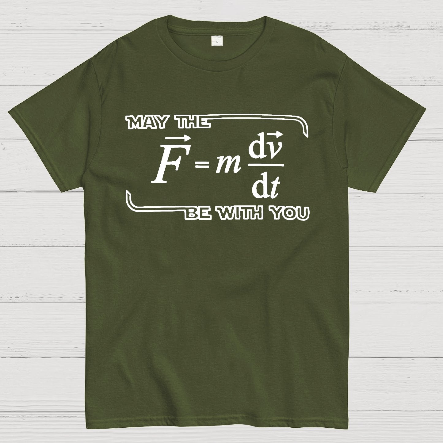 May The  F=m dv/dt  Be with You.Funny Physics Science Unisex Geek T-Shirt