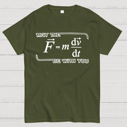 May The  F=m dv/dt  Be with You.Funny Physics Science Unisex Geek T-Shirt