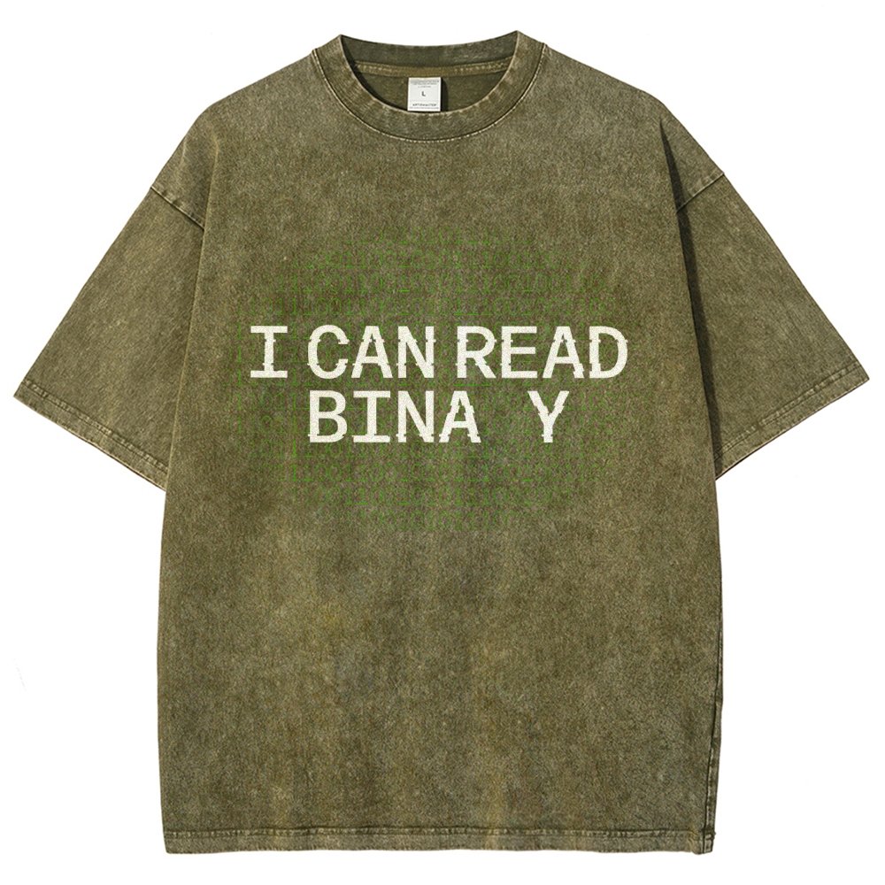 I Can Read Binary Vintage Distressed T-shirt