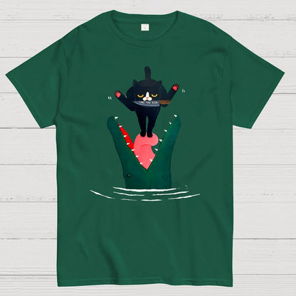 Funny Black Cat Geek T-Shirt