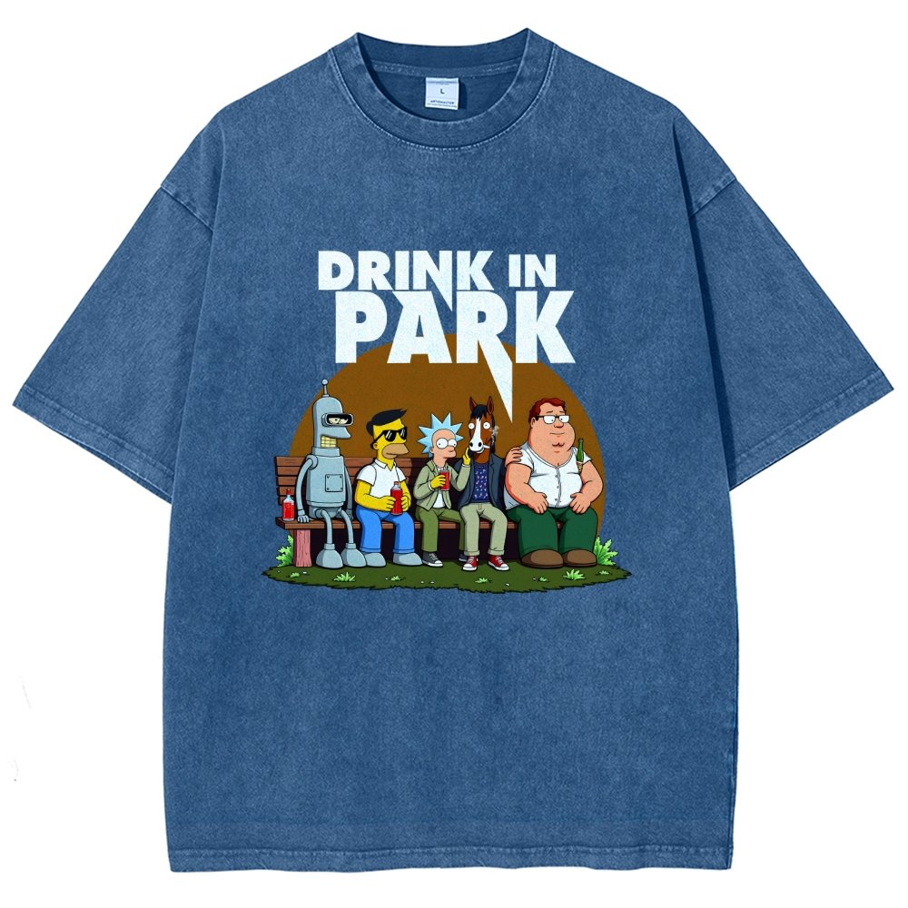 Drink in Park Vintage Distressed T-shirt