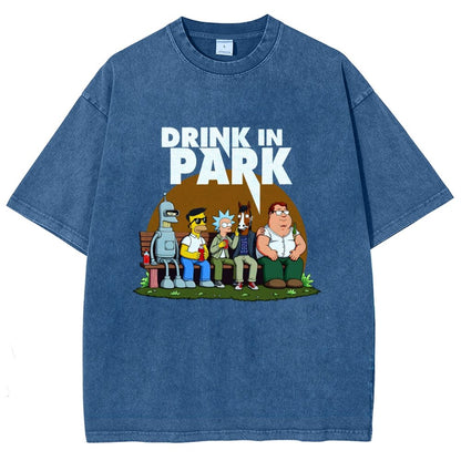 Drink in Park Vintage Distressed T-shirt