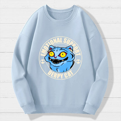 Emotional Support Cat Geek Cotton Sweatshirt