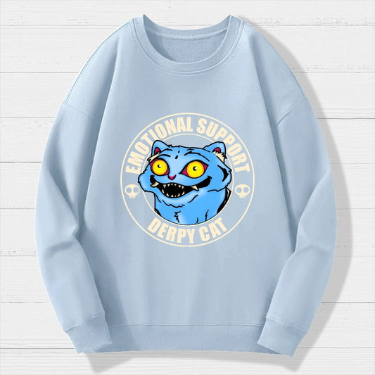 Emotional Support Cat Geek Cotton Sweatshirt