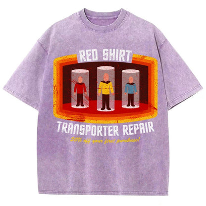 Red Shirt Spacecraft Repair Vintage Distressed T-shirt