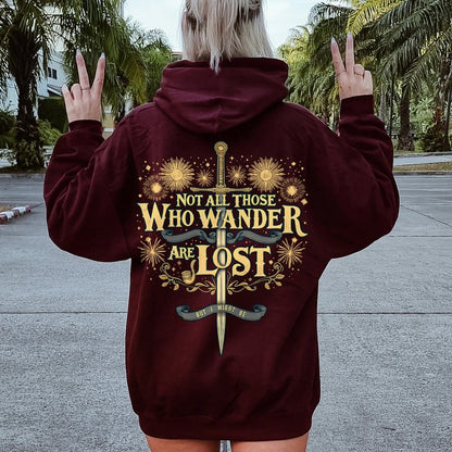I Might Be Lost Printed Back Unisex Cotton Hoodie