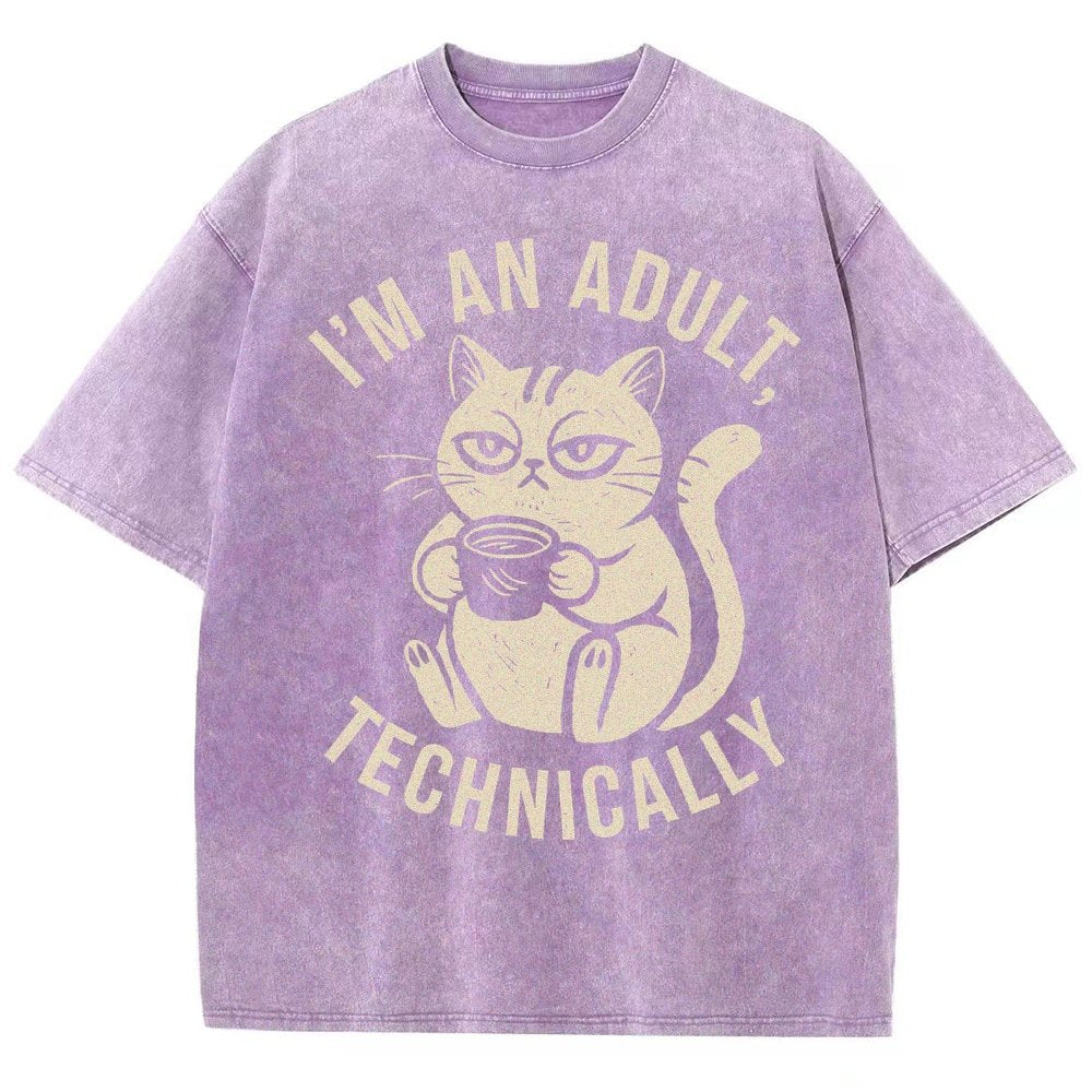 I'm an adult technically Vintage Distressed T-shirt