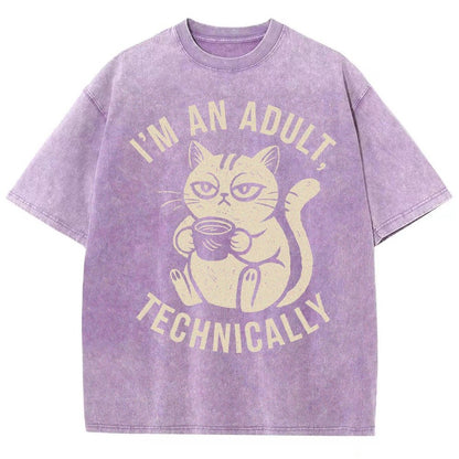 I'm an adult technically Vintage Distressed T-shirt
