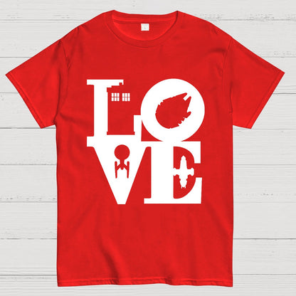 I Love SciFi Black Geek T-Shirt