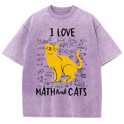 I Love Math And Cats Vintage Distressed T-shirt