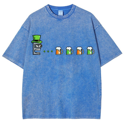 St. Patty’s Robot Vintage Distressed T-shirt