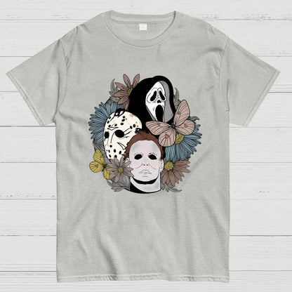 Horror Halloween Floral Scream Geek T-Shirt