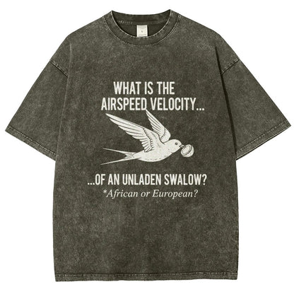 What Is The Airspeed Velocity...Art Print Vintage Distressed T-shirt