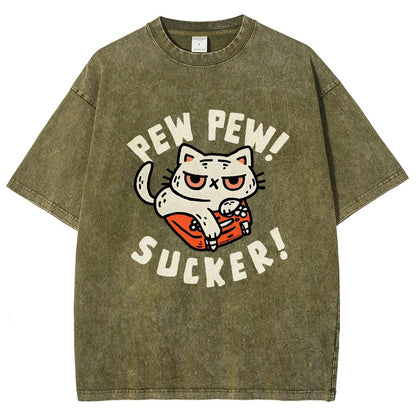 Pew Pew Sucker Vintage Distressed T-shirt