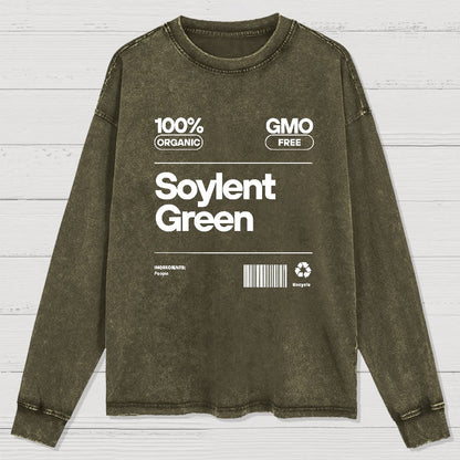 Soylent Green Tag Nerd Washed Long Sleeve Tee