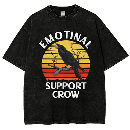 Emotional Support Crow Vintage Distressed T-shirt