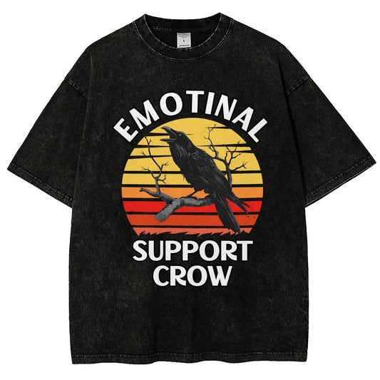 Emotional Support Crow Vintage Distressed T-shirt