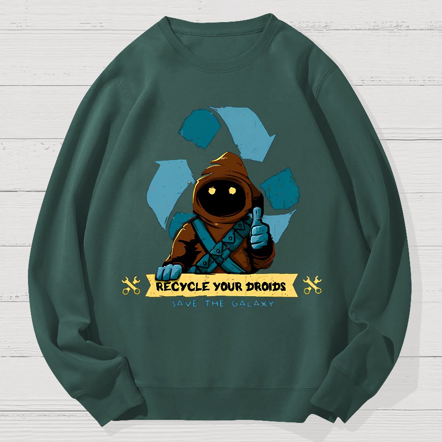 Recycle Your Droids Geek Cotton Sweatshirt