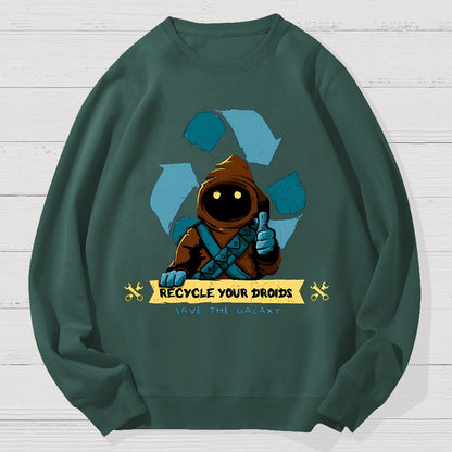 Recycle Your Droids Geek Cotton Sweatshirt