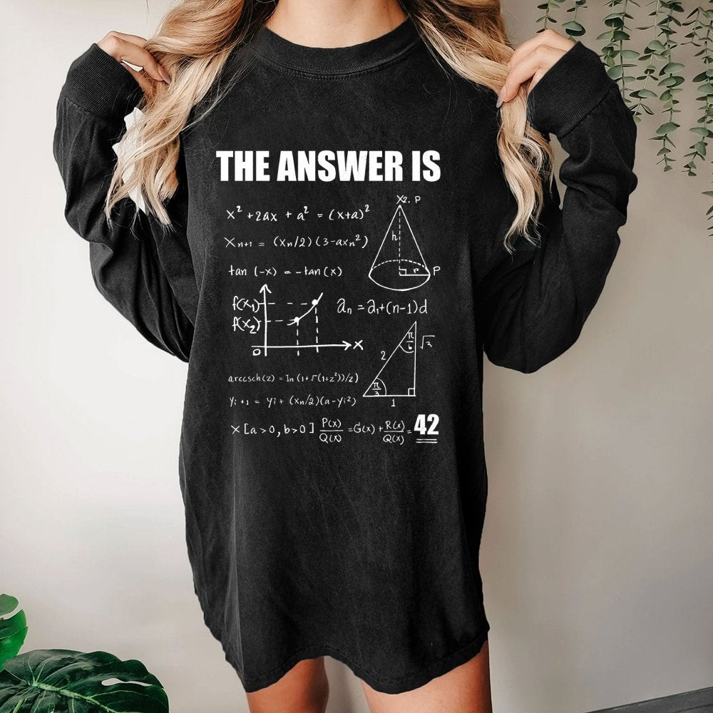 42 The Answer To Life The Universe Washed Long Sleeve Tee
