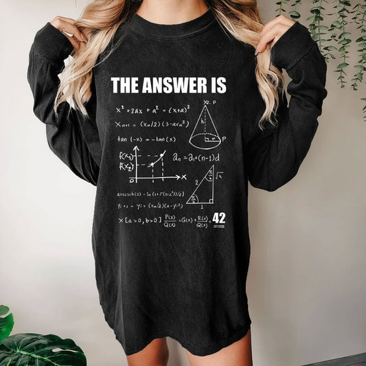 42 The Answer To Life The Universe Washed Long Sleeve Tee