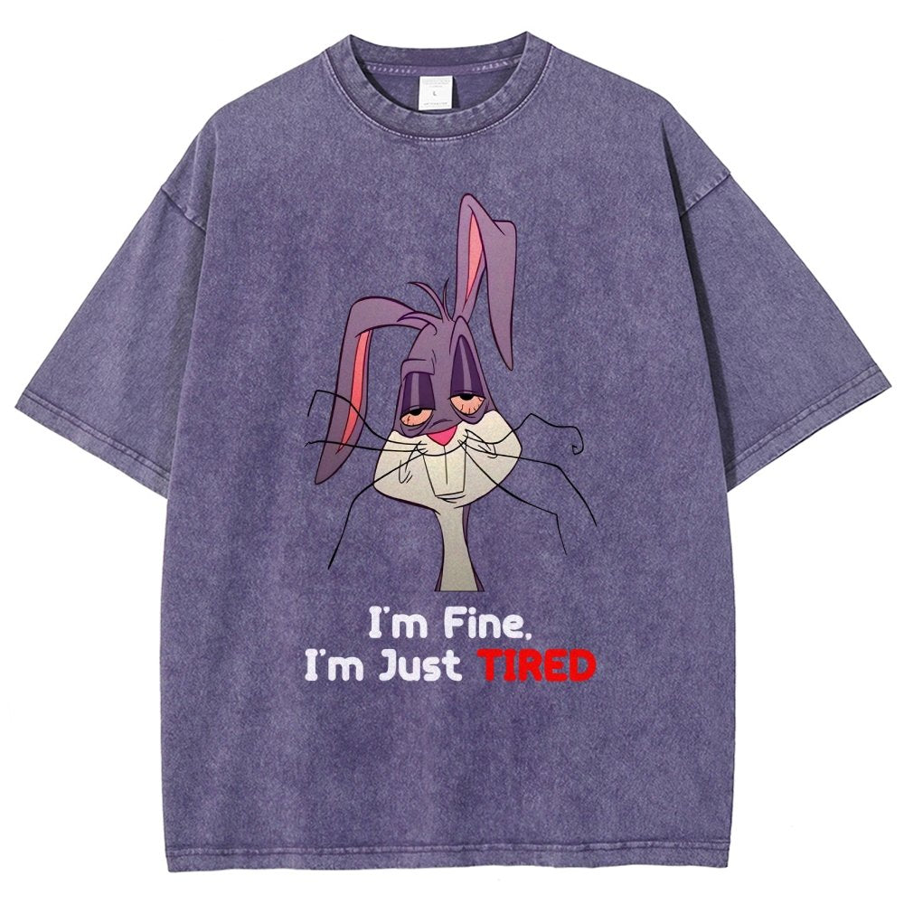 I'm Fine I'm Just Tired Vintage Distressed T-shirt