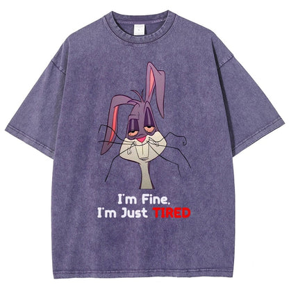I'm Fine I'm Just Tired Vintage Distressed T-shirt