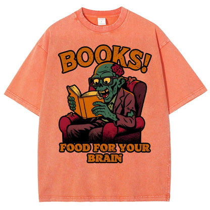 Books! Food For Your Brain Vintage Distressed T-shirt