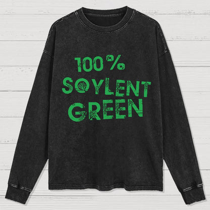 100% Fictitious Food Geek Washed Long Sleeve Tee