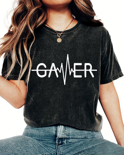 Gamer Heartbeat Vintage Distressed T-shirt