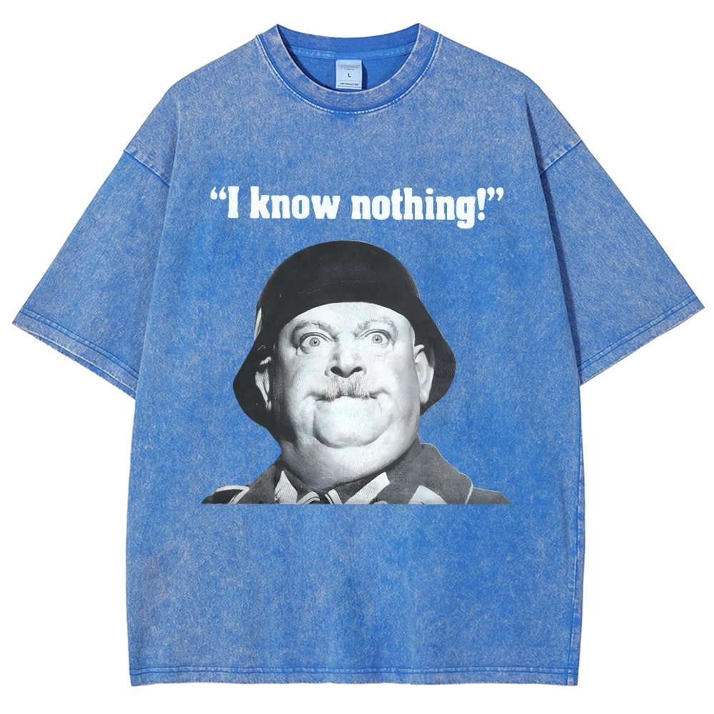 I Know Nothing Art Print Vintage Distressed T-shirt