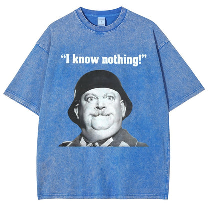 I Know Nothing Art Print Vintage Distressed T-shirt