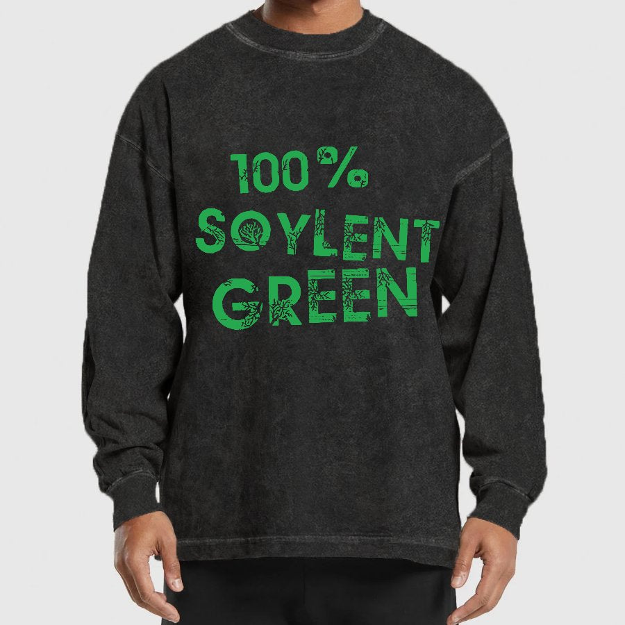 100% Fictitious Food Geek Washed Long Sleeve Tee