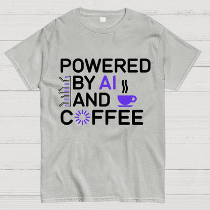 Powered By AI And Coffee Geek T-Shirt