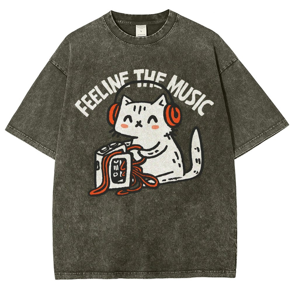 Feeline the Music Vintage Distressed T-shirt