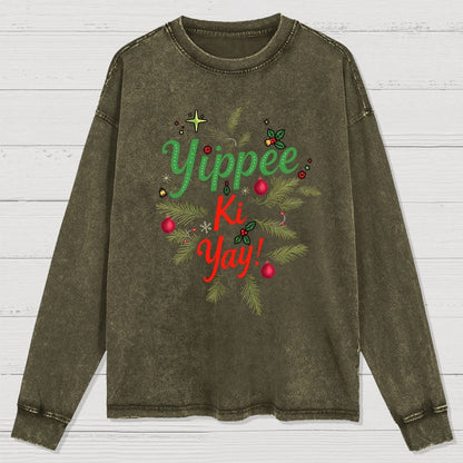Yippee Ki Yay Washed Long Sleeve Tee