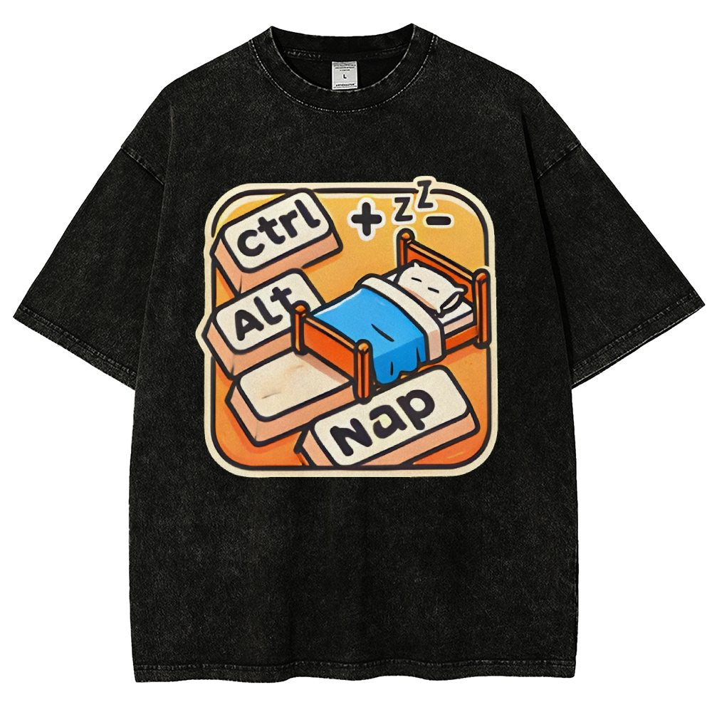 Ctrl+Alt+Nap Vintage Distressed T-shirt