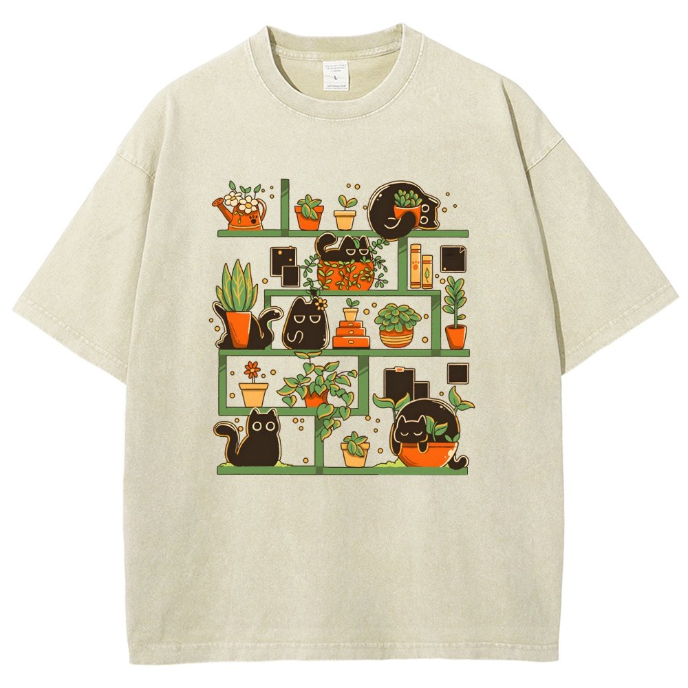 Kitten Garden Vintage Distressed T-shirt
